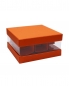 Preview: Pralinen-Sichtbox 9er orange, inkl. beschichtetem Stegeinsatz und Stülpdeckel